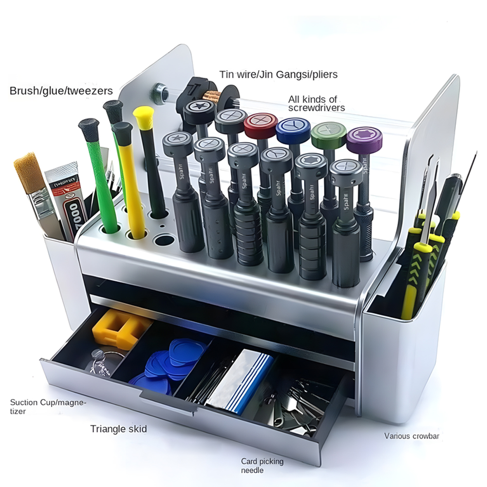 Phone Accessories Rack - Desktop Rack Electronic Maintenance Tool Cabinet