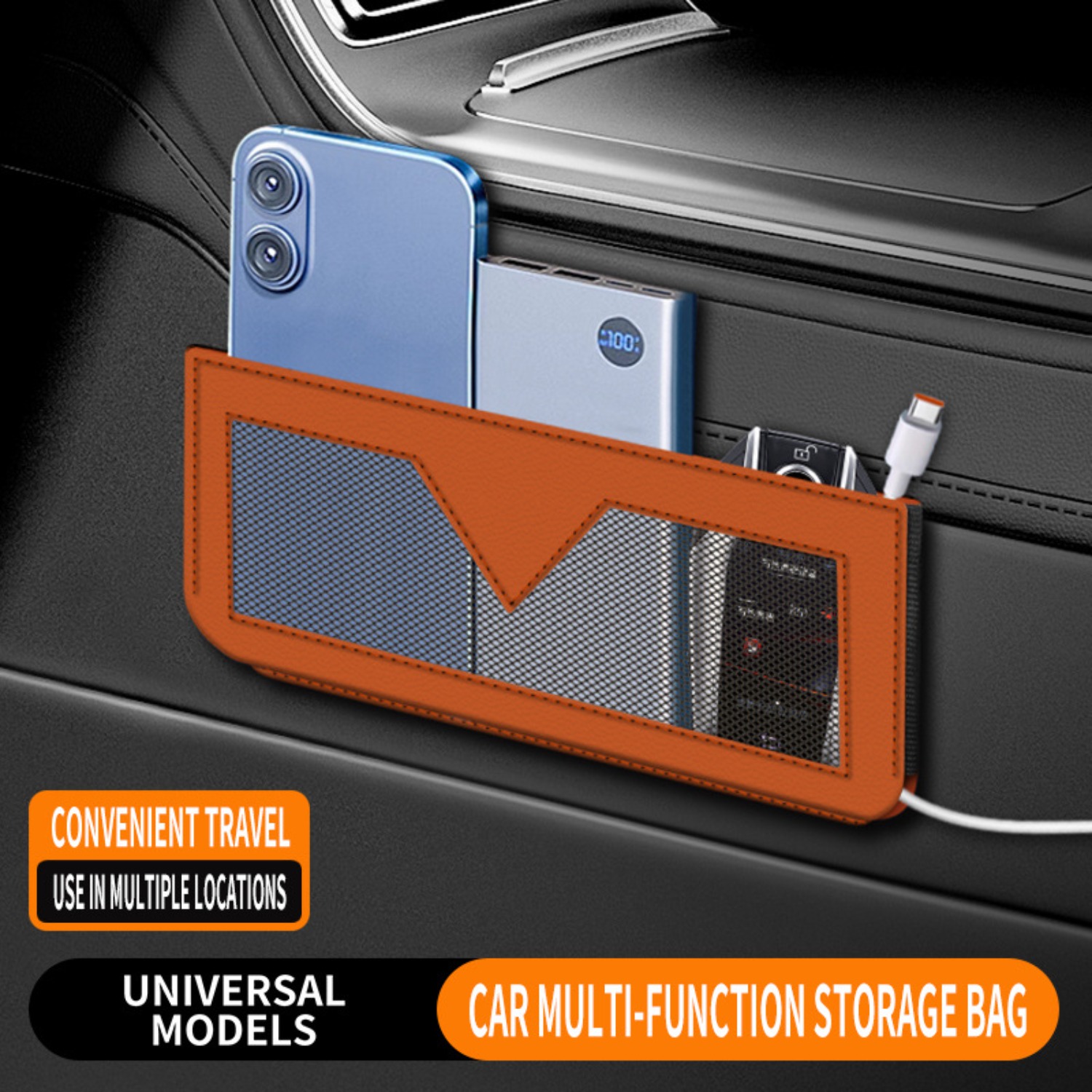 Phone Accessories Receipt - Multifunctional Car Side Storage Pouch for