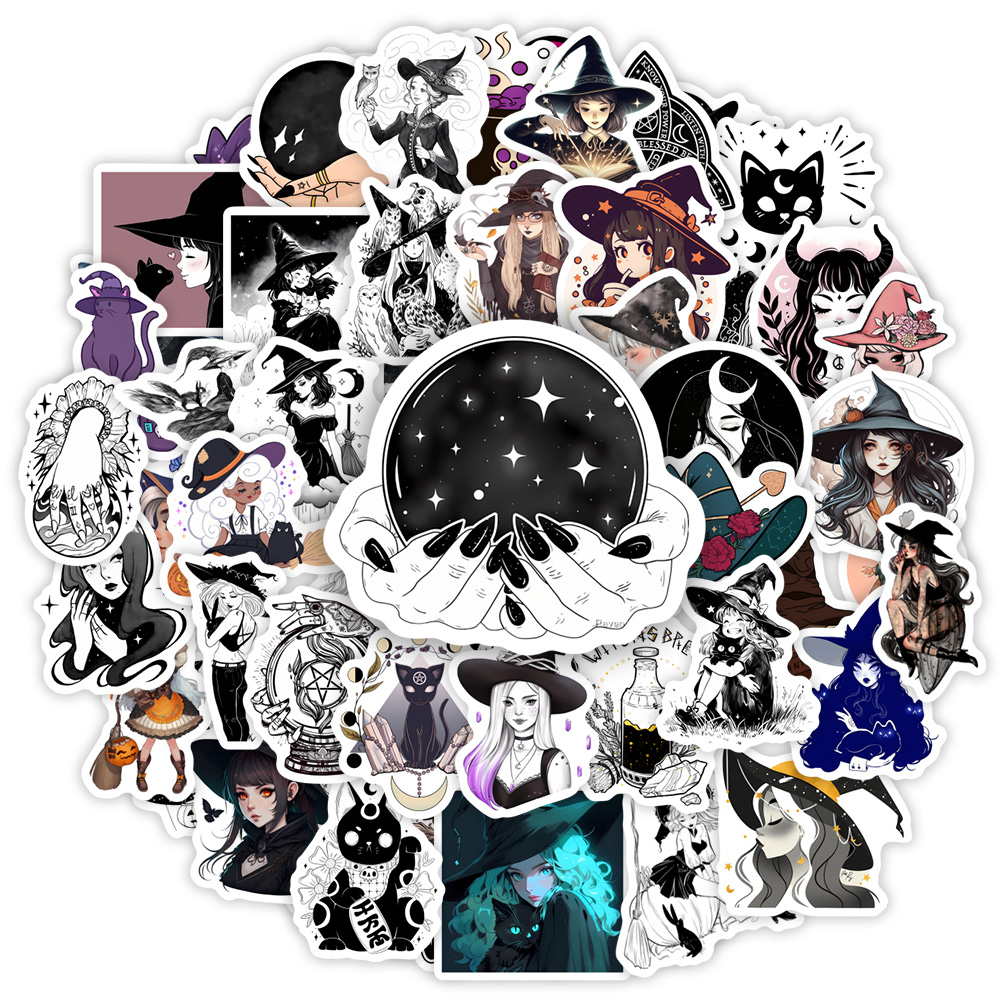 Phone Accessories For Your Car - Gothic Witch Stickers DIY Kids Toy