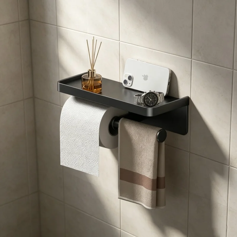 Phone Accessories Rack - Household Washroom Wall Mount Aluminum Storage