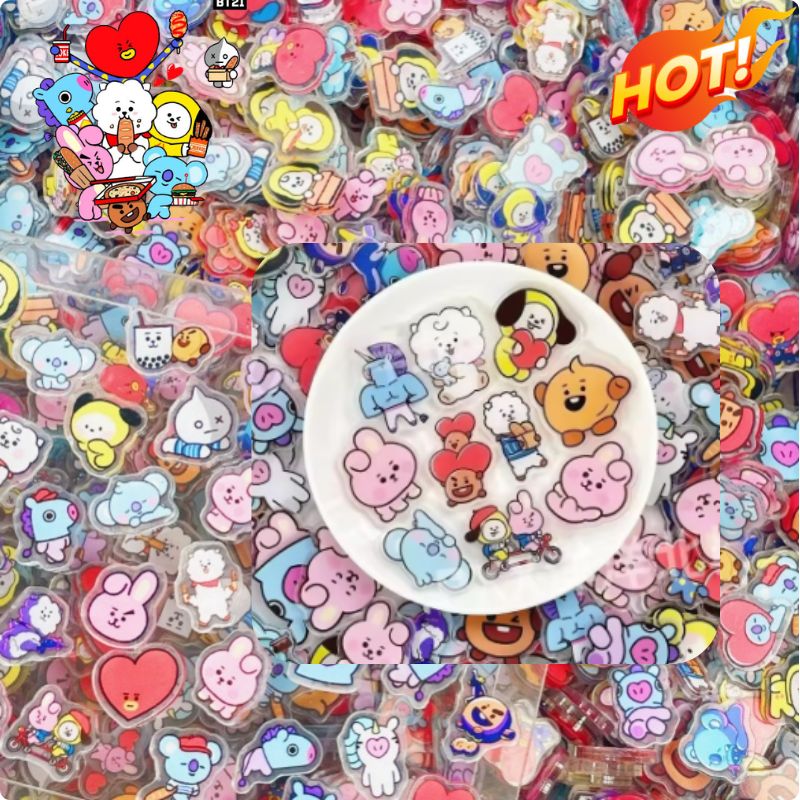 Phone Accessories Cute - 100 Mini BT21 Acrylic Plate DIY