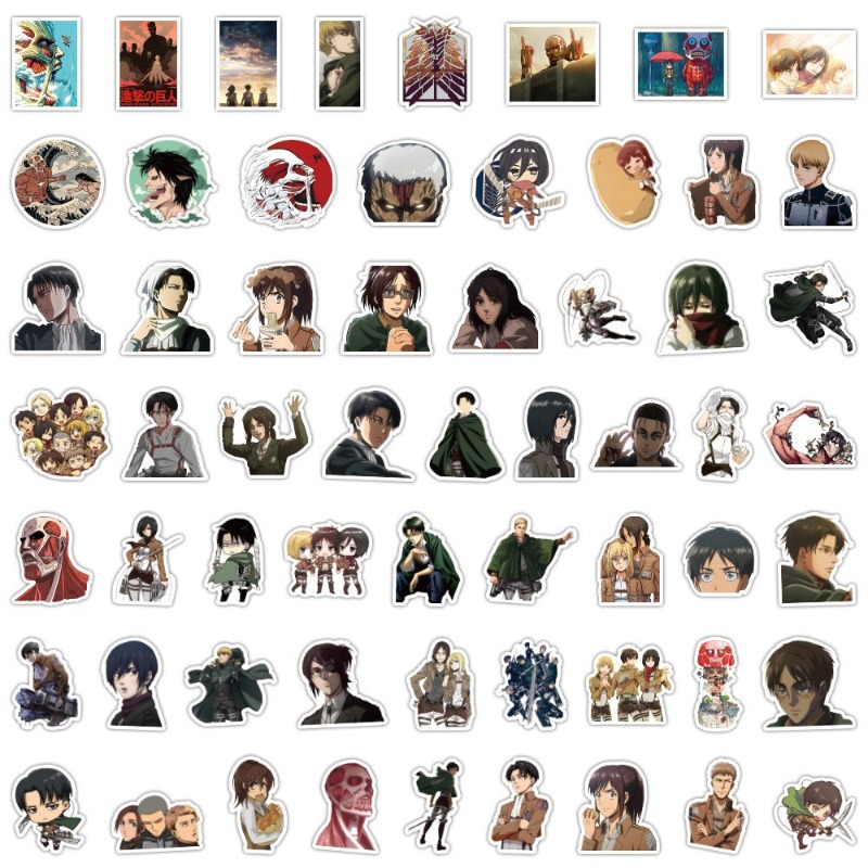 Phone Accessories Cute - 60Pcs Attack on Titan Anime Stickers