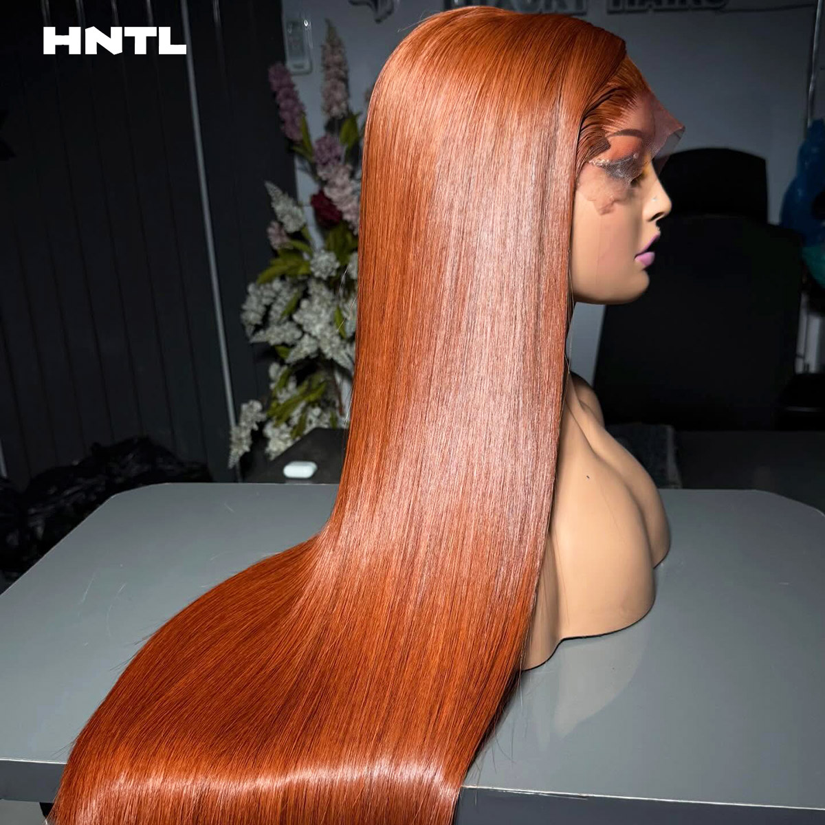 Phone Accessories On Top - 13x6 HD Lace Front Ginger Straight