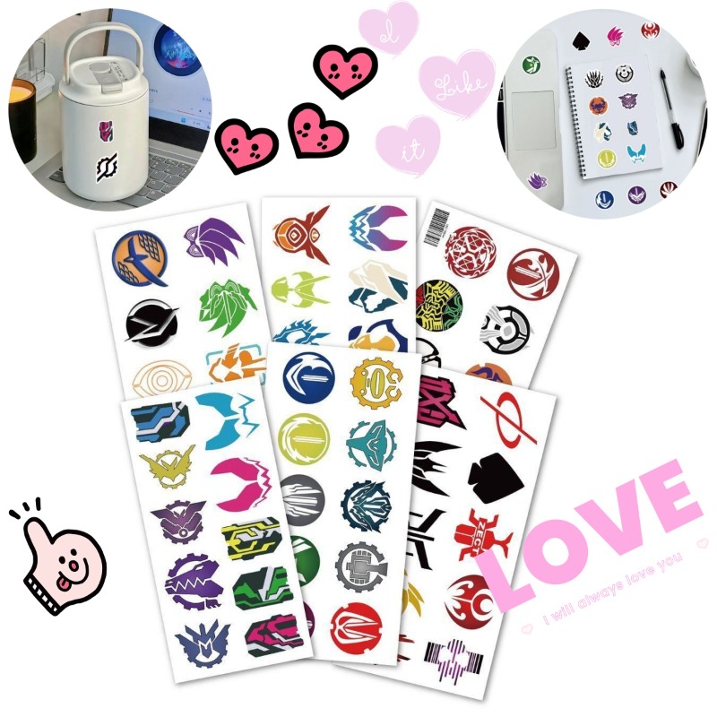 Phone Accessories Items - 60 Sheets Kamen Rider Logo Stickers