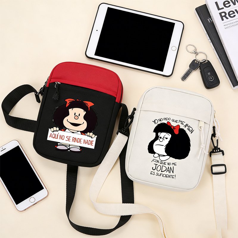 Phone Accessories For Boys - Cartoon Mafalda CrossbodyBag Boy Girl Outdoor
