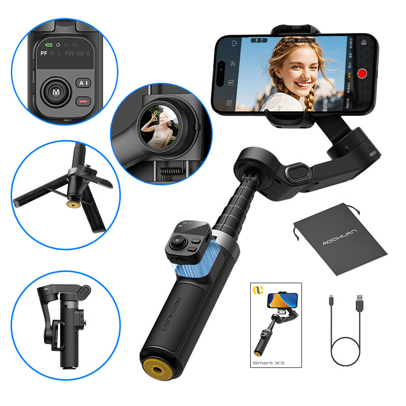 AOCHUAN Smart X3 360° Pan Rota - Selfie Stick Tripod ulasan dan harga