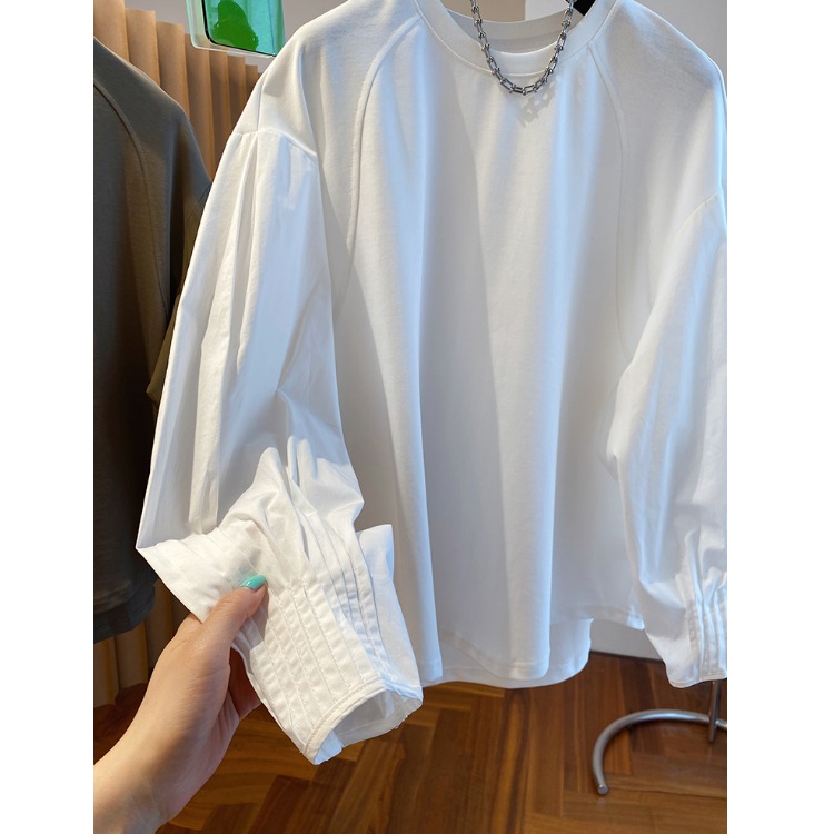 White Loose Cotton Long Sve ir - Phone Accessories On Top ulasan dan harga