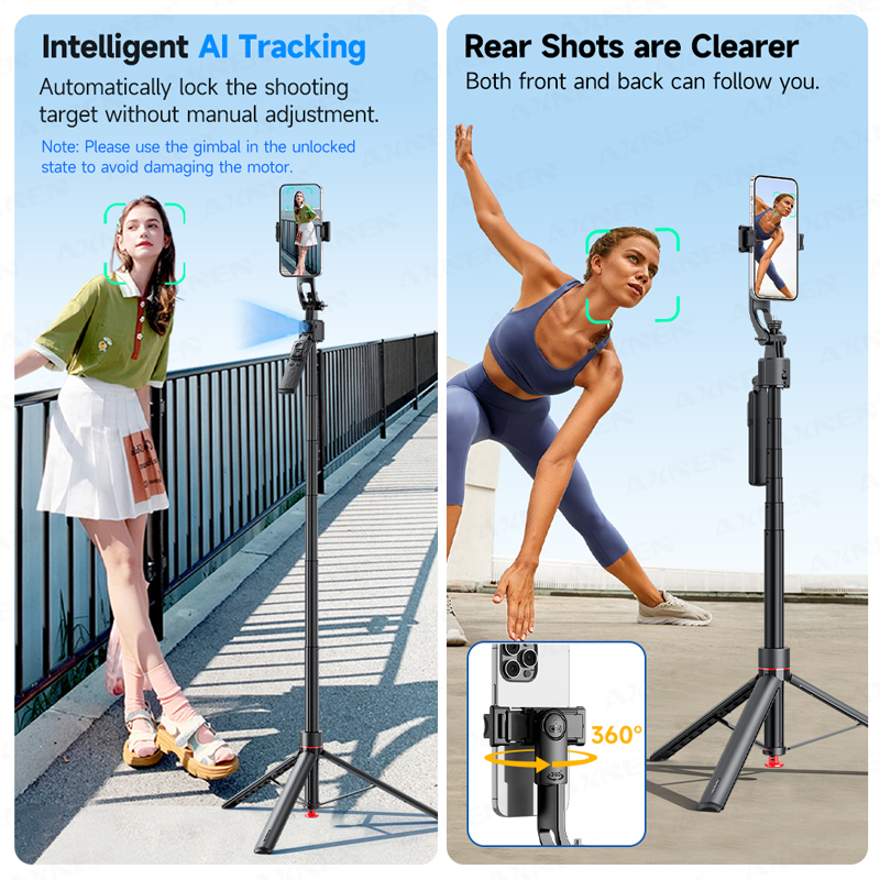 TT07 AI Face Tracking Gimbal 6 - Selfie Stick Tripod ulasan dan harga
