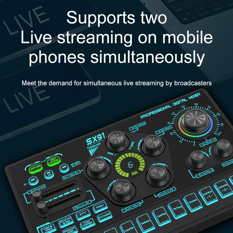 SX91 48V Audio Mixer with Voic - Gaming Controller Phone ulasan dan harga