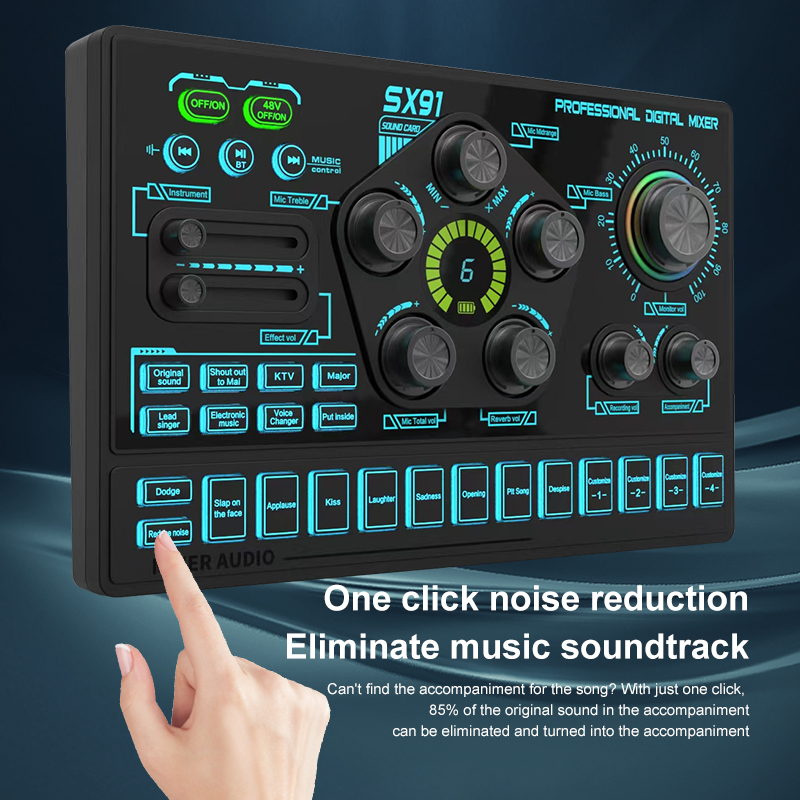 SX91 48V Audio Mixer with Voic - Gaming Controller Phone ulasan dan harga