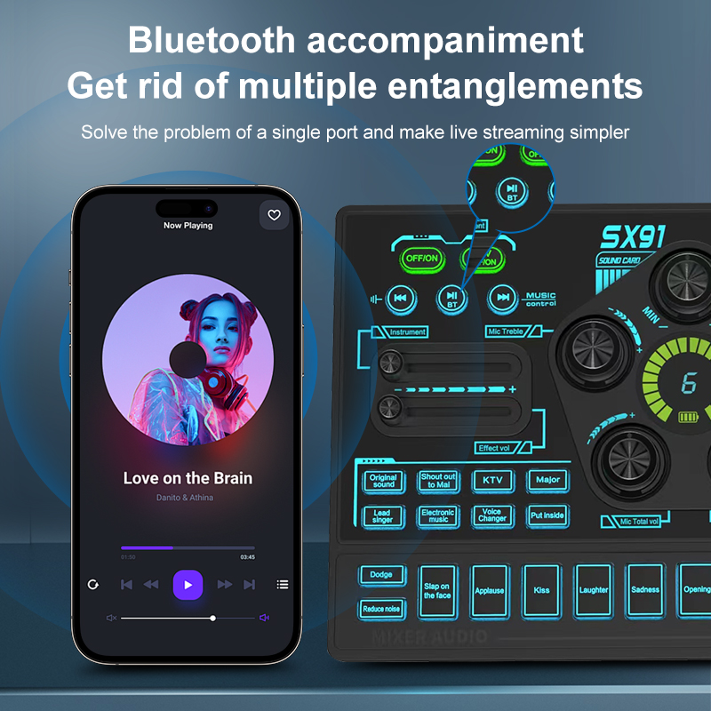SX91 48V Audio Mixer with Voic - Gaming Controller Phone ulasan dan harga