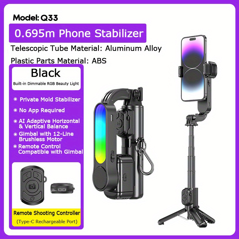 Q33 Smart Stabilizer Phone Sel - Selfie Stick Tripod ulasan dan harga