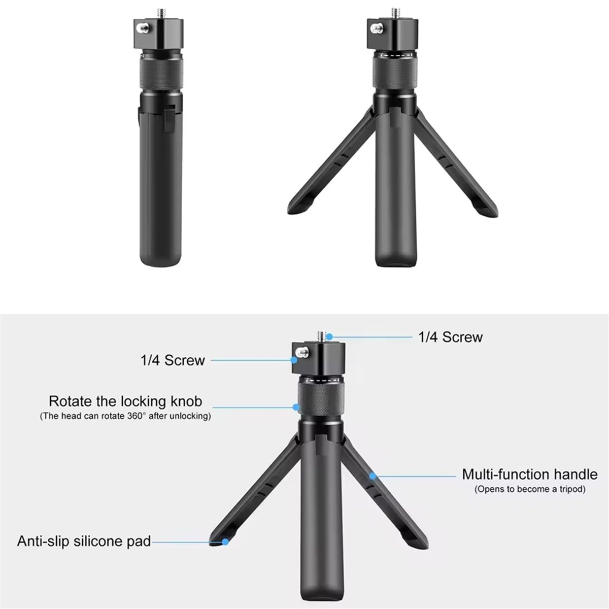 N05R Rotary Handle Desktop Tri - Selfie Stick Tripod ulasan dan harga