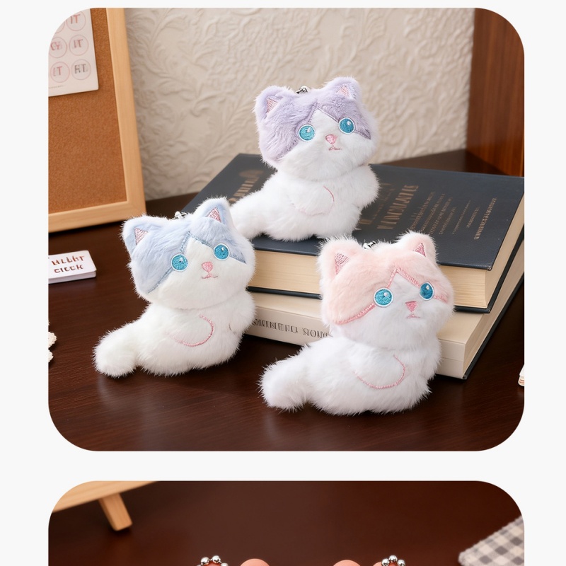  Cute Calico Cat Plush Keychai - Phone Accessories In China ulasan dan harga